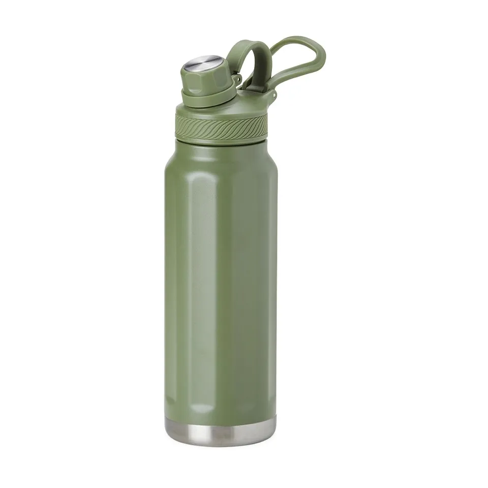 Garrafa térmica personalizada 950 ml com bico e alça na cor verde