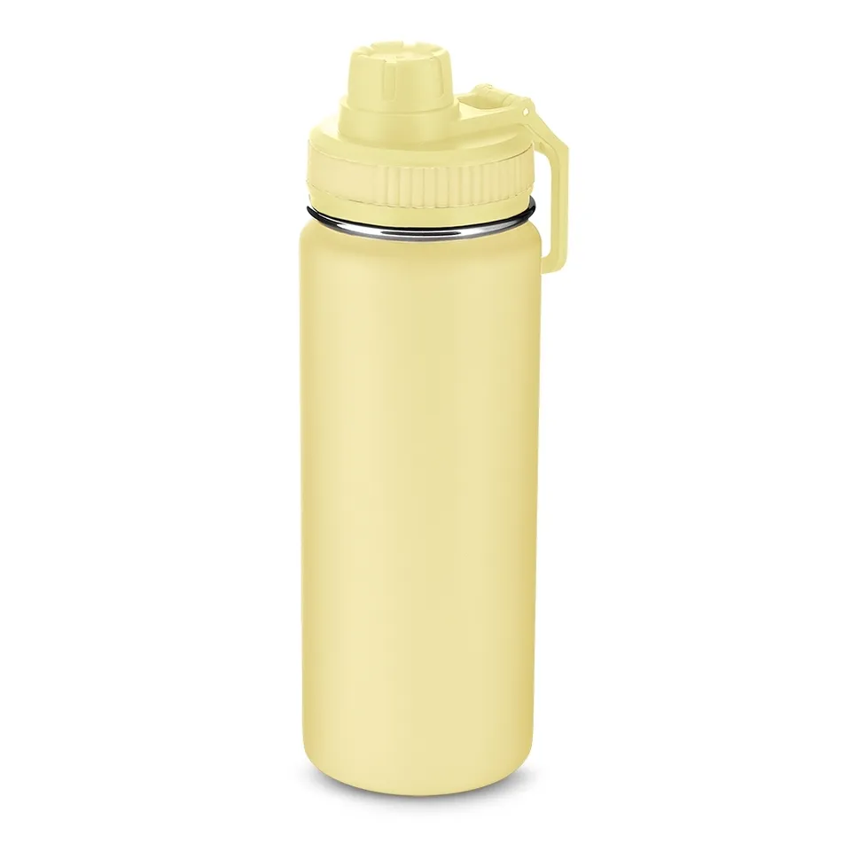 Garrafa térmica de inox aço personalizada 570 ml na cor amarelo
