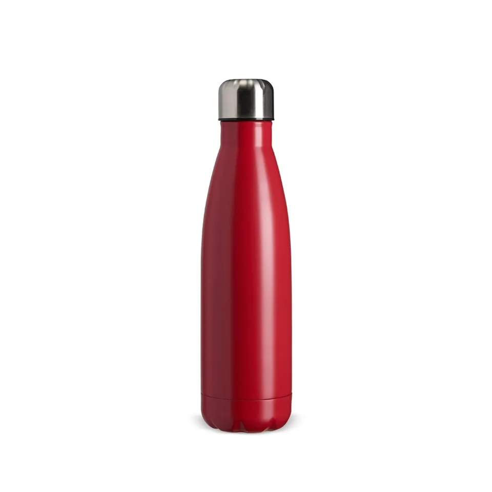 Garrafa térmica de inox com tampa personalizada 500 ml na cor vermelho