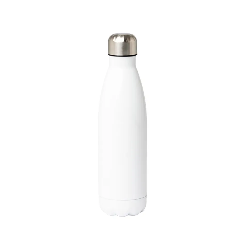 Garrafa térmica de inox personalizada 500 ml na cor branco