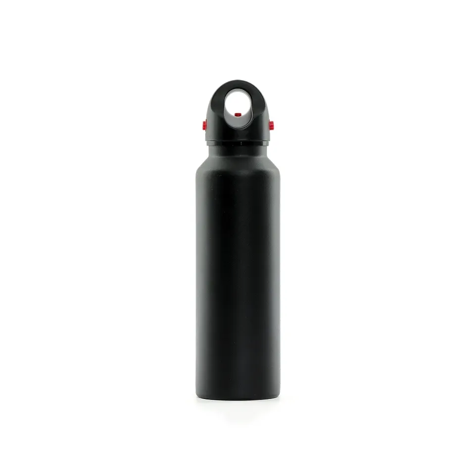 Garrafa térmica de inox personalizada 620 ml na cor preto