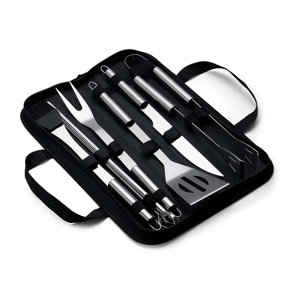 Kit churrasco 9 peças na cor preto