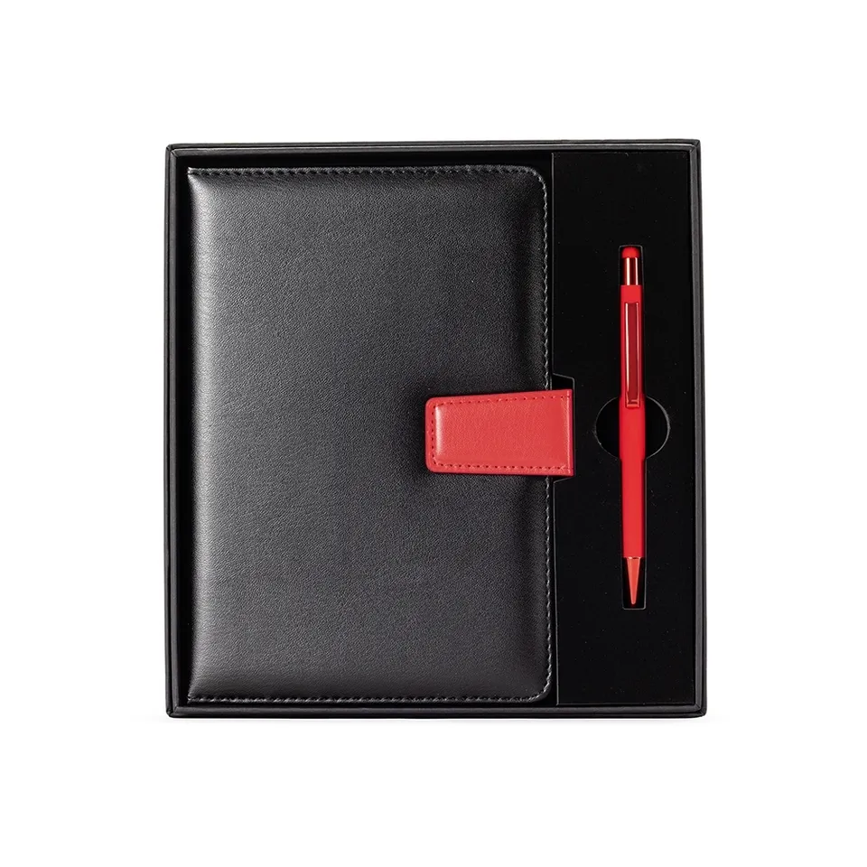 Kit executivo 2 peças na cor vermelho