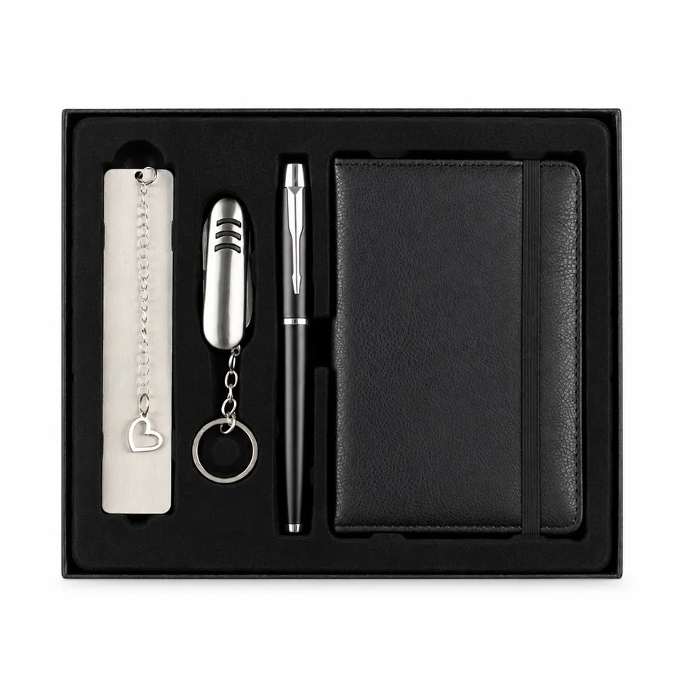 Kit executivo 4 peças na cor preto