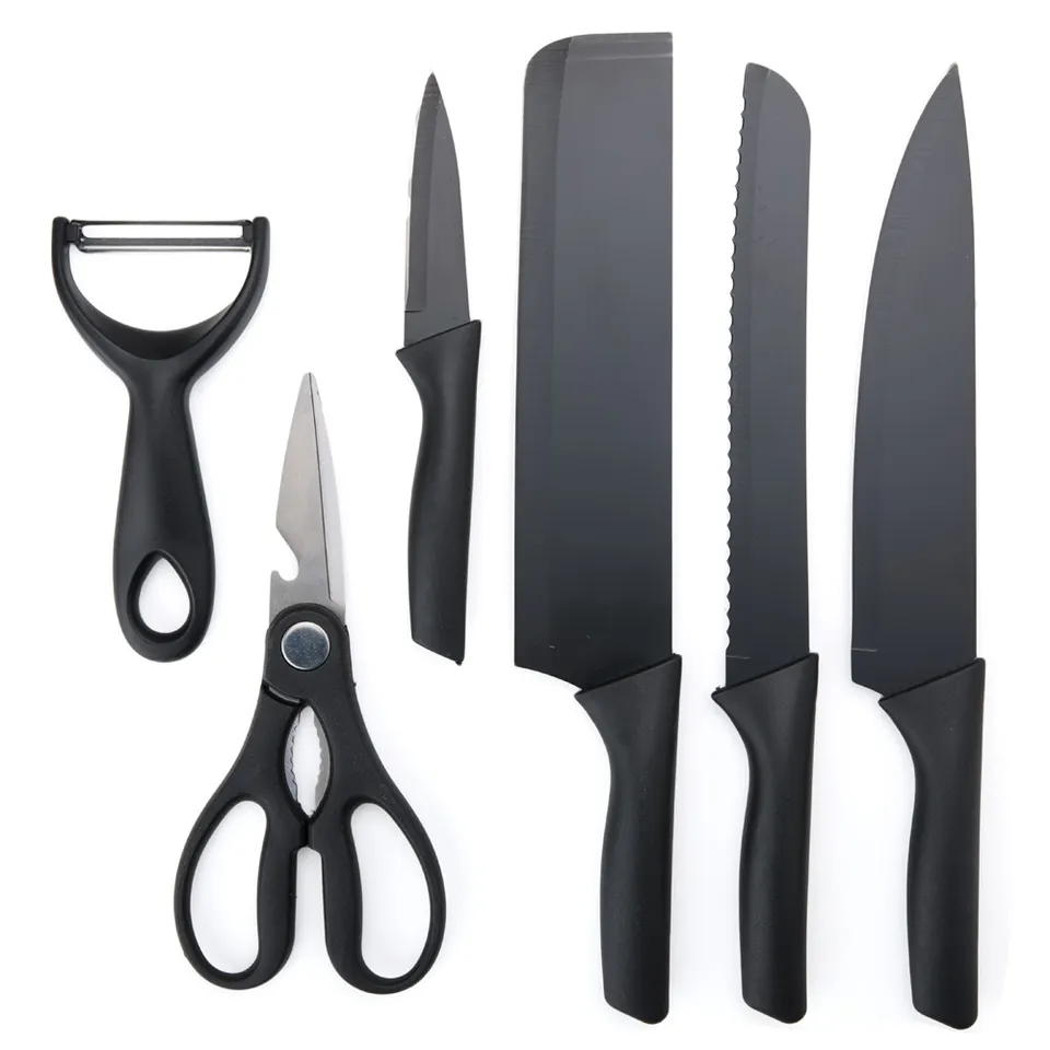 Kit facas 6 peças na cor preto