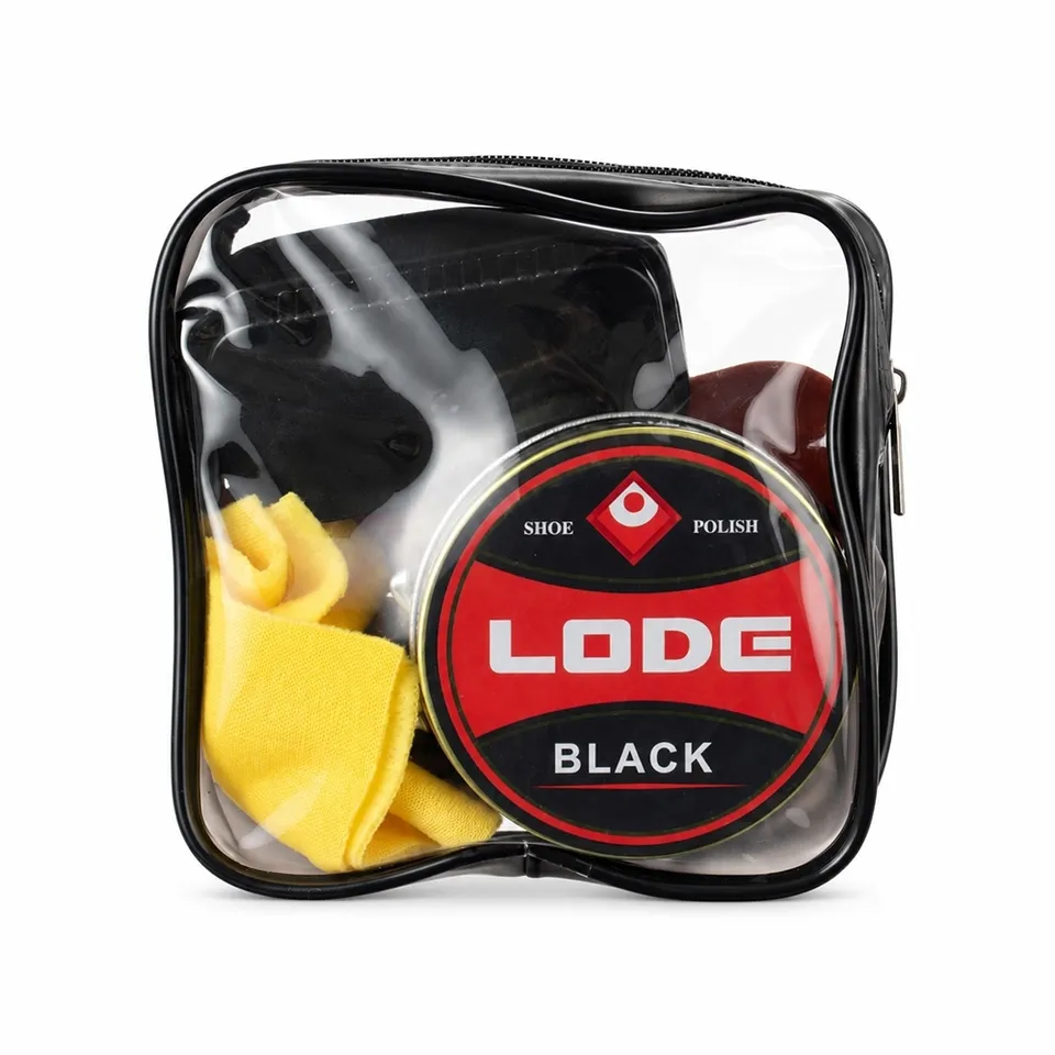 Kit limpeza sapatos 5 peças na cor transparente