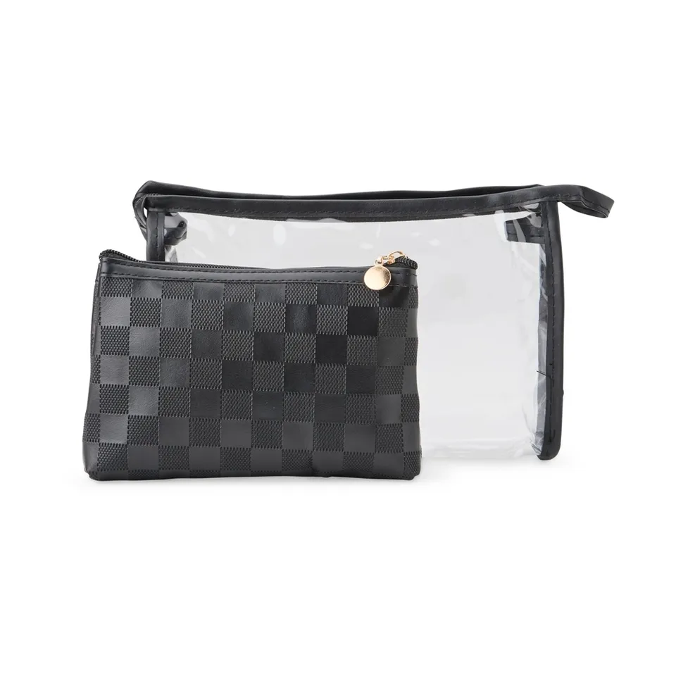 Kit nécessaire duas peças na cor preto