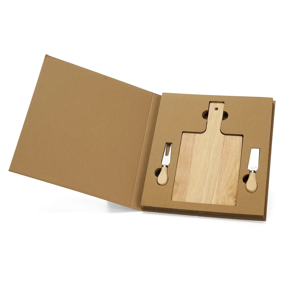Kit p/ queijo 3 pçs na cor kraft