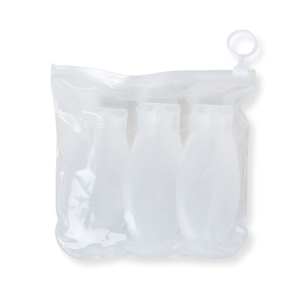 Kit viagem 3 peças na cor transparente