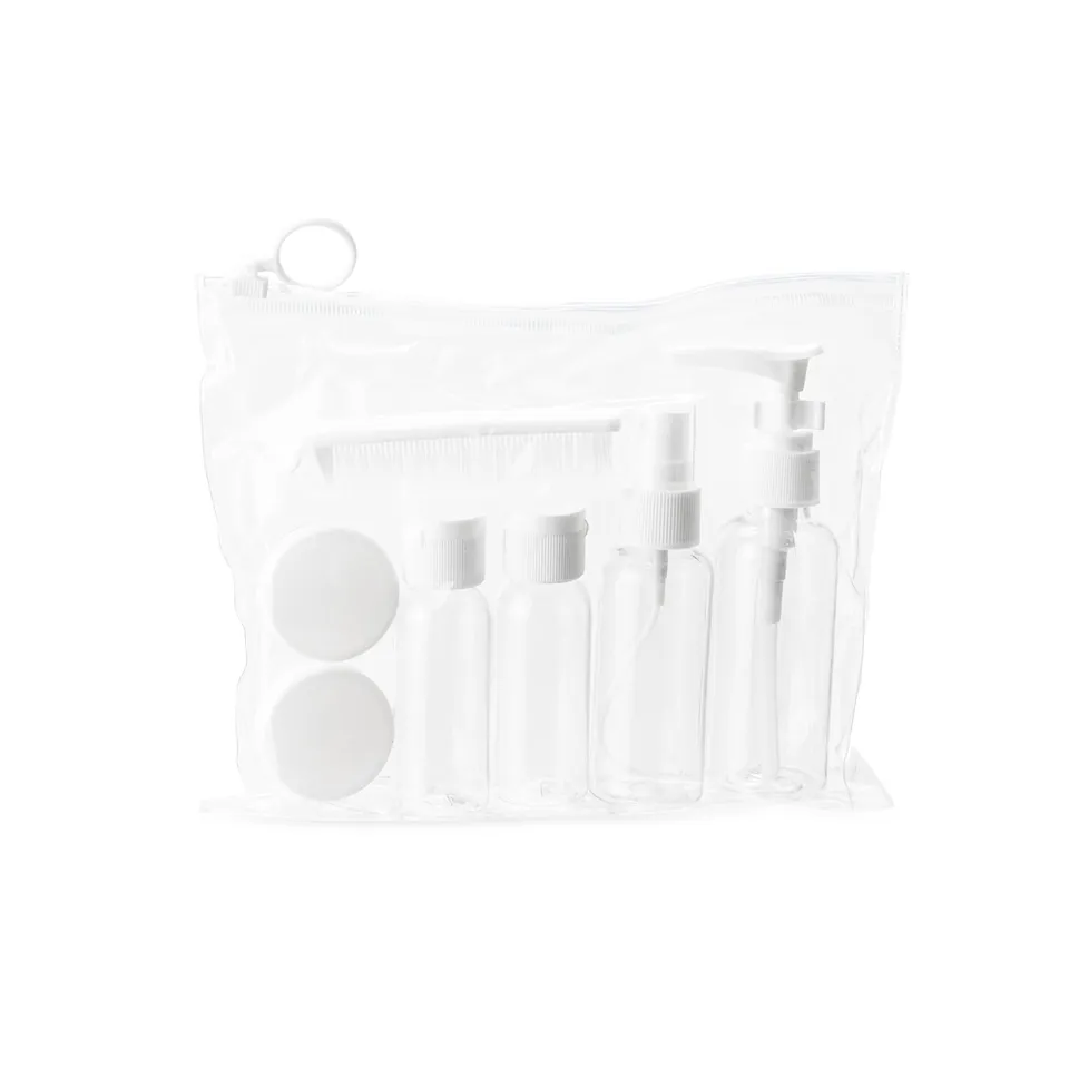 Kit viagem 7 peças na cor branco