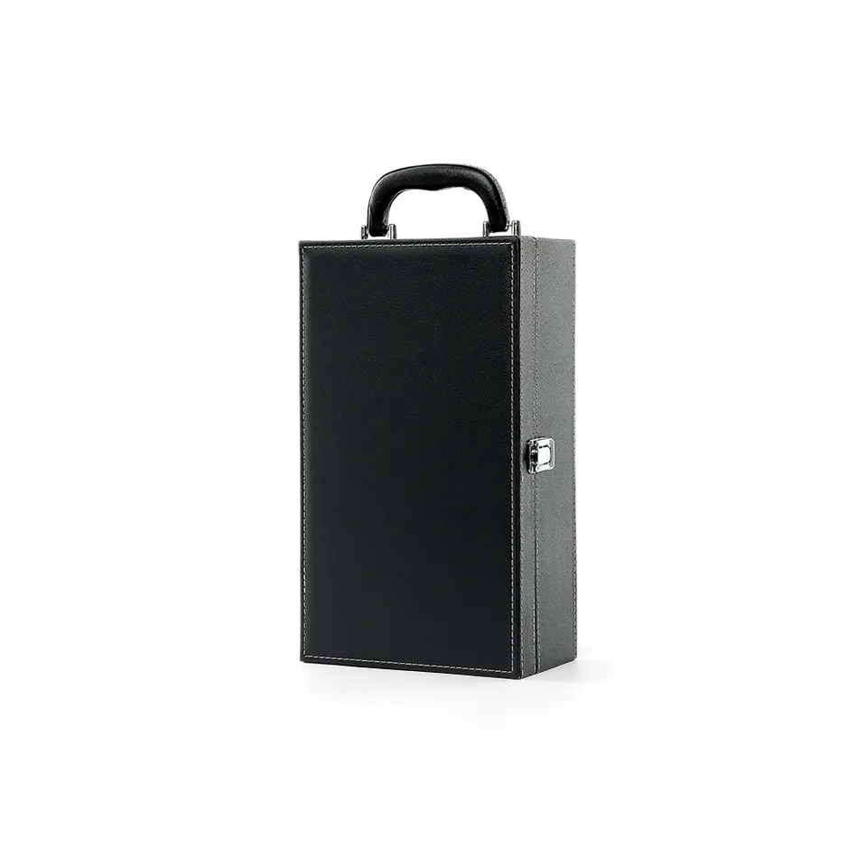 Kit vinho p/ 2 garrafas na cor preto