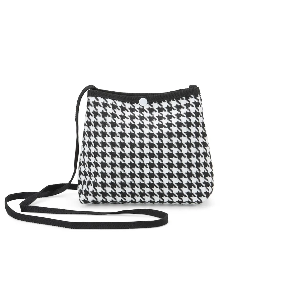 Mini bolsa transversal de algodão personalizada 2 litros na cor preto