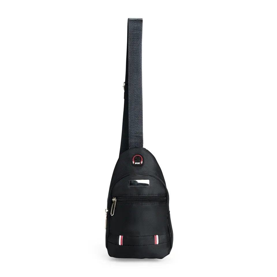 Mini bolsa transversal oxford personalizada 1 litro na cor preto