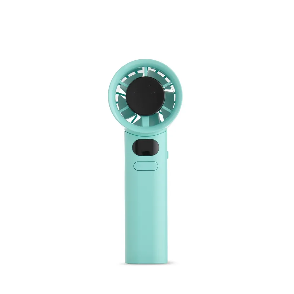 Mini ventilador recarregável na cor verde