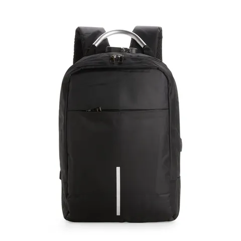 Mochila antifurto para notebook de poliéster personalizada 16 litros impermeável com USB