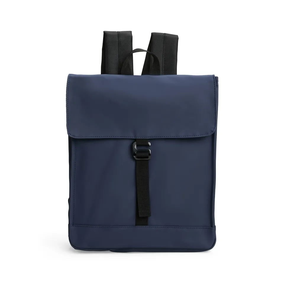 Mochila para notebook de couro sintético personalizada 16 litros na cor azul