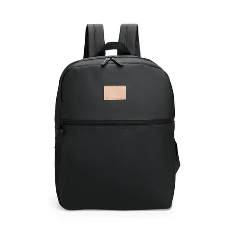 Mochila para notebook de couro sintético personalizada 20 litros impermeável com bolso lateral 39 × 33 cm