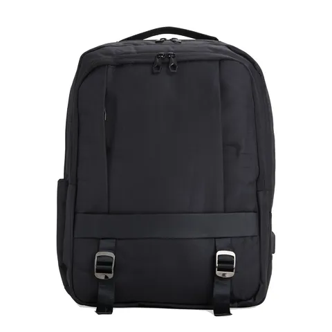 Mochila para notebook de nylon personalizada 20 litros com USB e bolso lateral 41 × 30 cm (cód. 01355)