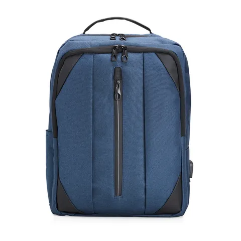 Mochila para notebook de nylon personalizada 24 litros com USB e bolso lateral