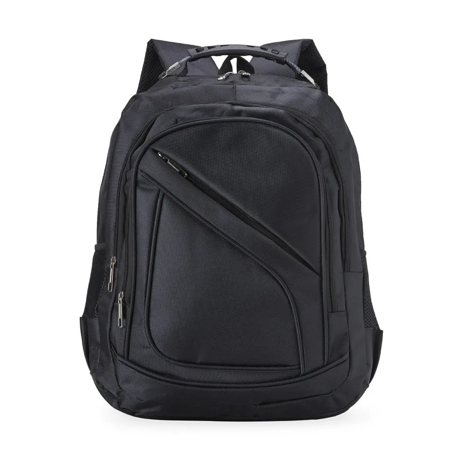 Mochila para notebook de nylon personalizada 30 litros com bolso lateral 44 × 34 cm na cor preto