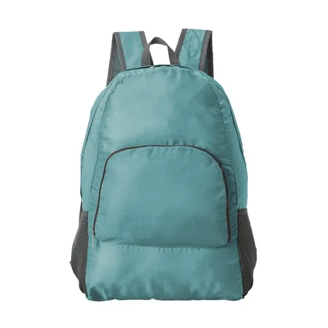 Mochila de nylon dobrável personalizada 21 litros azul