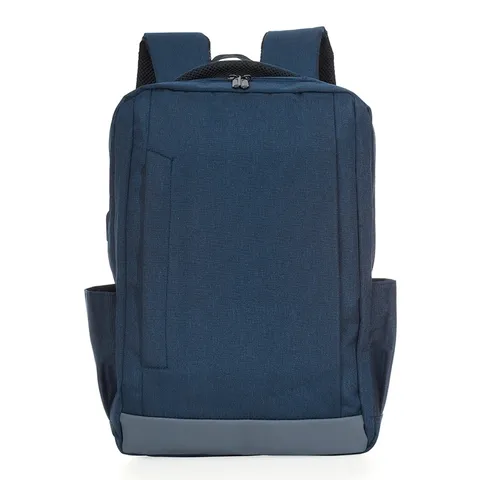Mochila para notebook de nylon personalizada 21 litros com USB e bolso lateral 40 × 30 cm (cód. 03034)