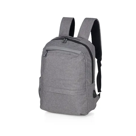 Mochila para notebook de nylon personalizada 21 litros com USB e bolso lateral 40 × 30 cm (cód. 04057)
