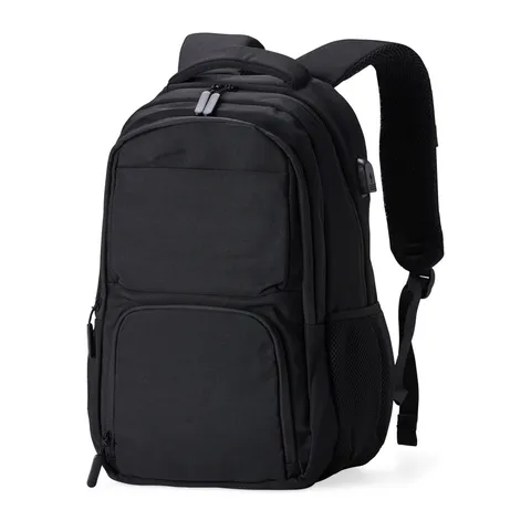 Mochila para notebook de poliéster personalizada 28 litros com USB
