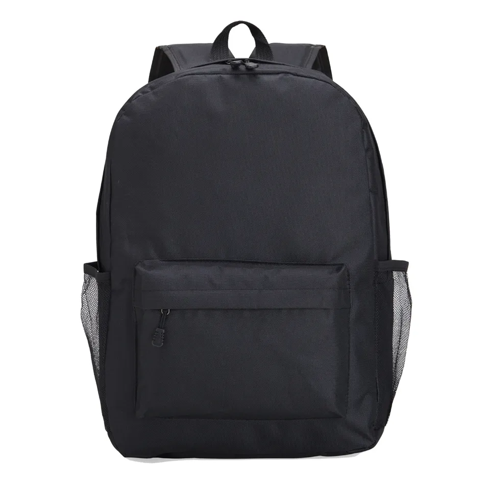 Mochila para notebook de nylon personalizada 18 litros com bolso lateral na cor preto