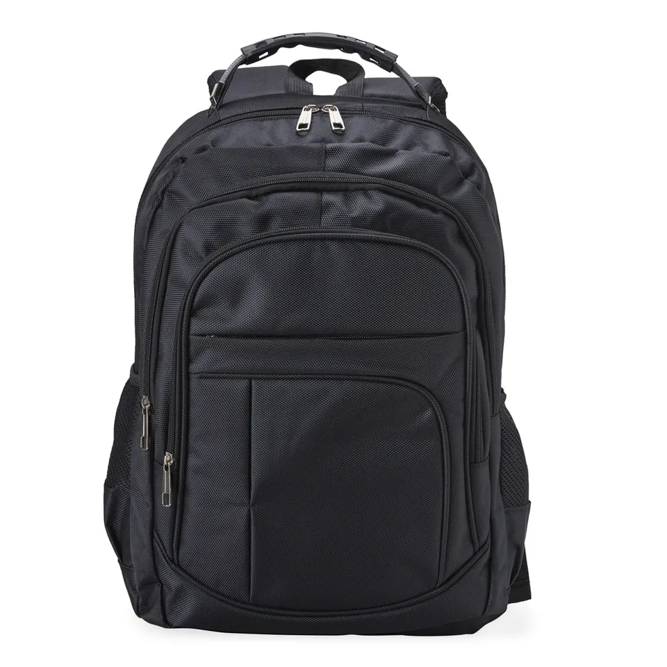 Mochila para notebook de nylon poliéster personalizada 30 litros na cor preto