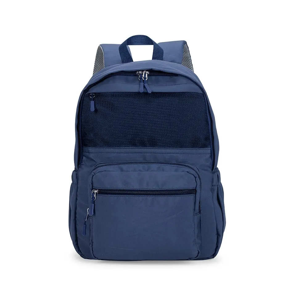 Mochila para notebook oxford personalizada 23 litros impermeável com bolso lateral 41 × 30 cm na cor azul
