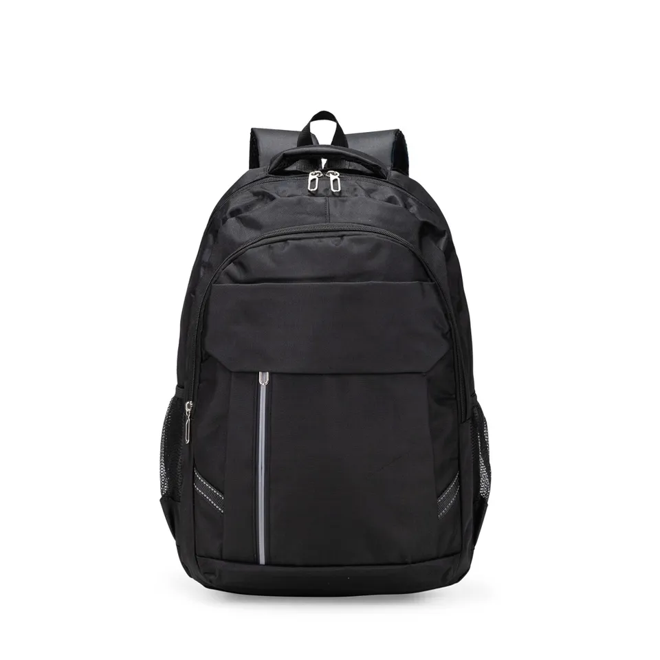 Mochila para notebook de poliéster personalizada 24 litros impermeável com bolso lateral 26 × 13,9 cm na cor preto