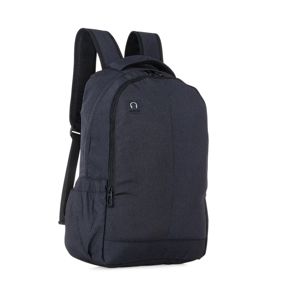 Mochila para notebook de poliéster personalizada na cor preto