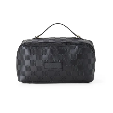 Necessaire de couro sintético personalizada com compartimentos e com divisórias