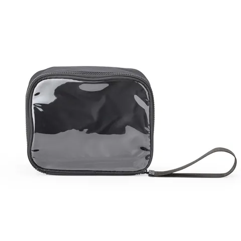 Necessaire de nylon personalizada com visor transparente 15,5 × 19,5 cm