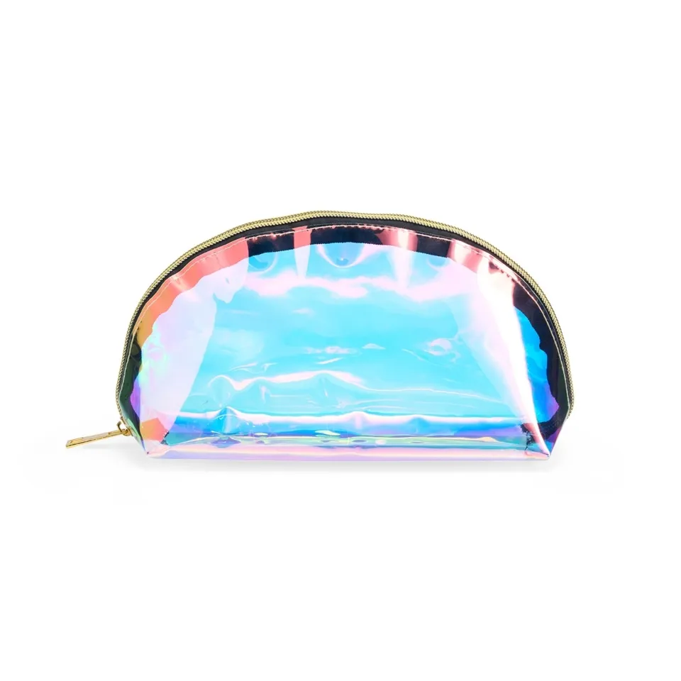 Necessaire holográfica personalizada impermeável na cor transparente