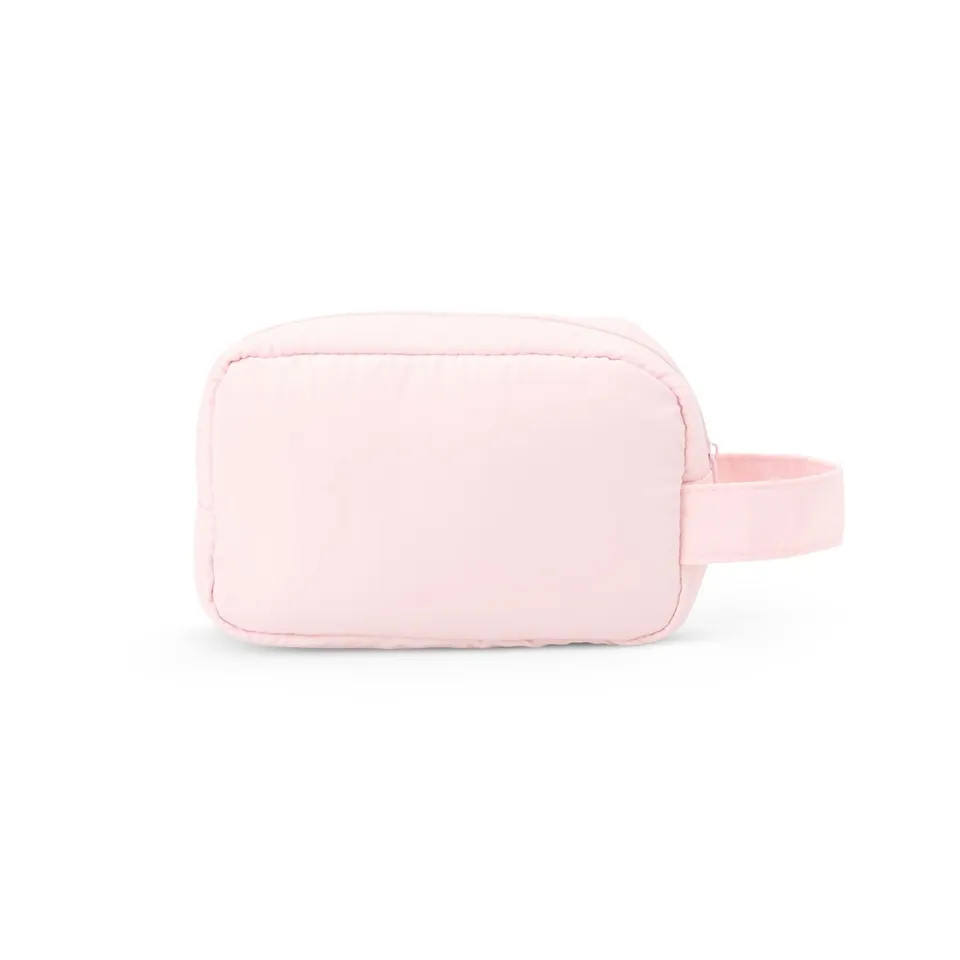 Necessaire de poliéster personalizada impermeável com divisórias 10 × 16,5 cm na cor rosa