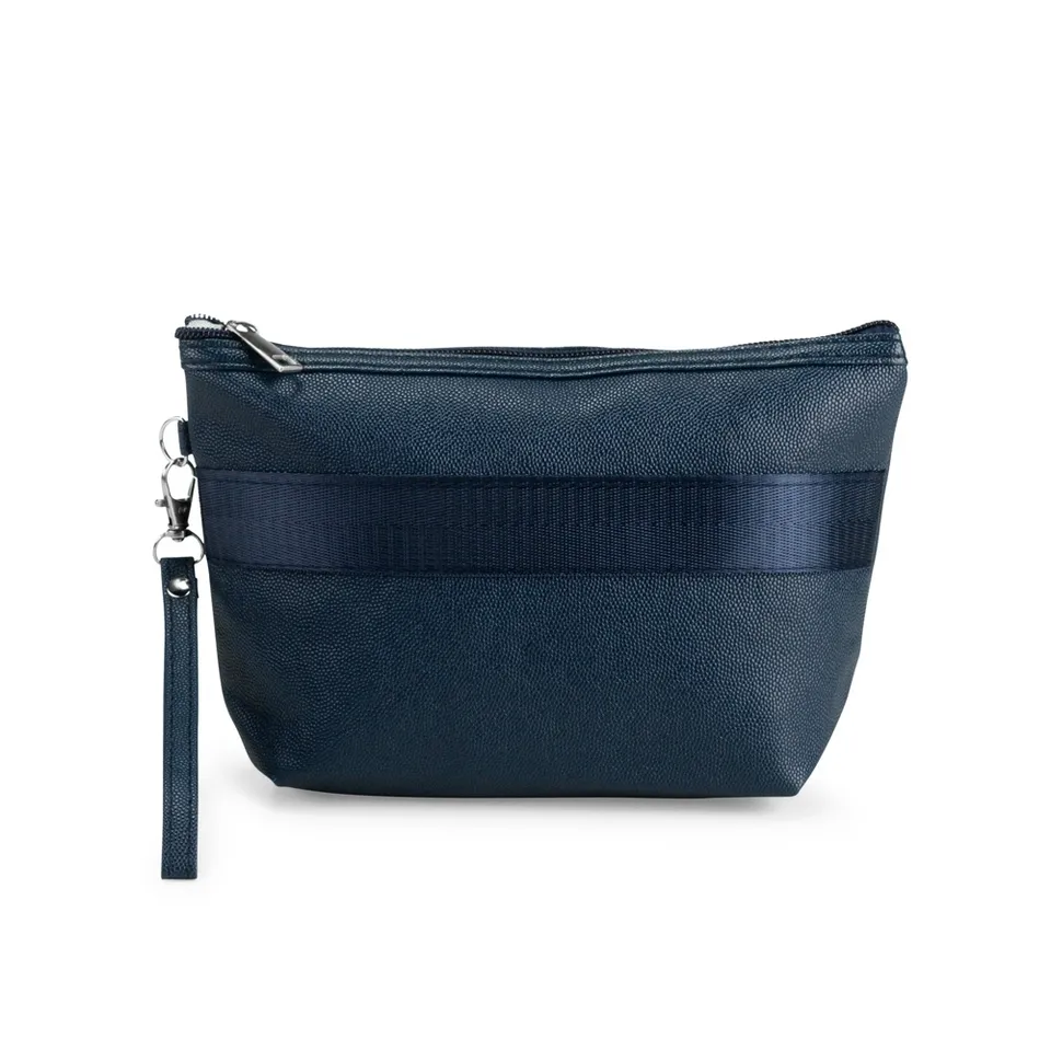 Necessaire de PU personalizada impermeável com mosquetão 14 × 22,5 cm na cor azul