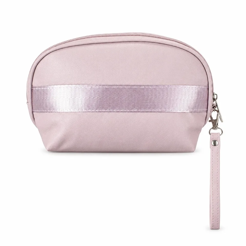 Necessaire de PU personalizada impermeável com mosquetão 13,5 × 23 cm na cor roxo