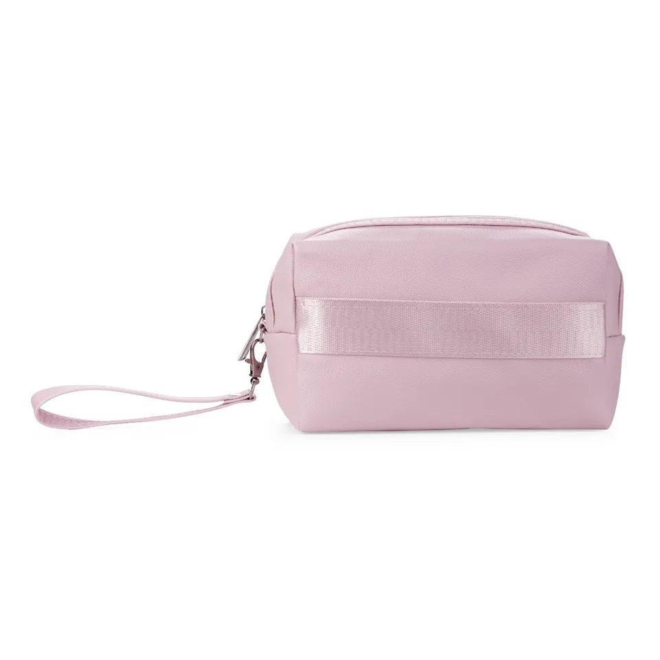 Necessaire de PU personalizada impermeável com mosquetão 10,5 × 18 cm na cor roxo