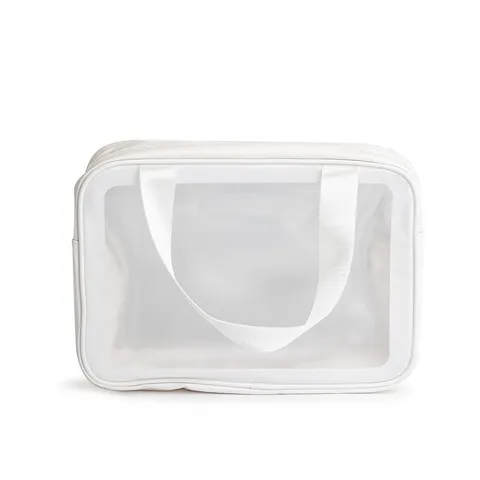 Necessaire de PVC personalizada com visor transparente e com divisórias
