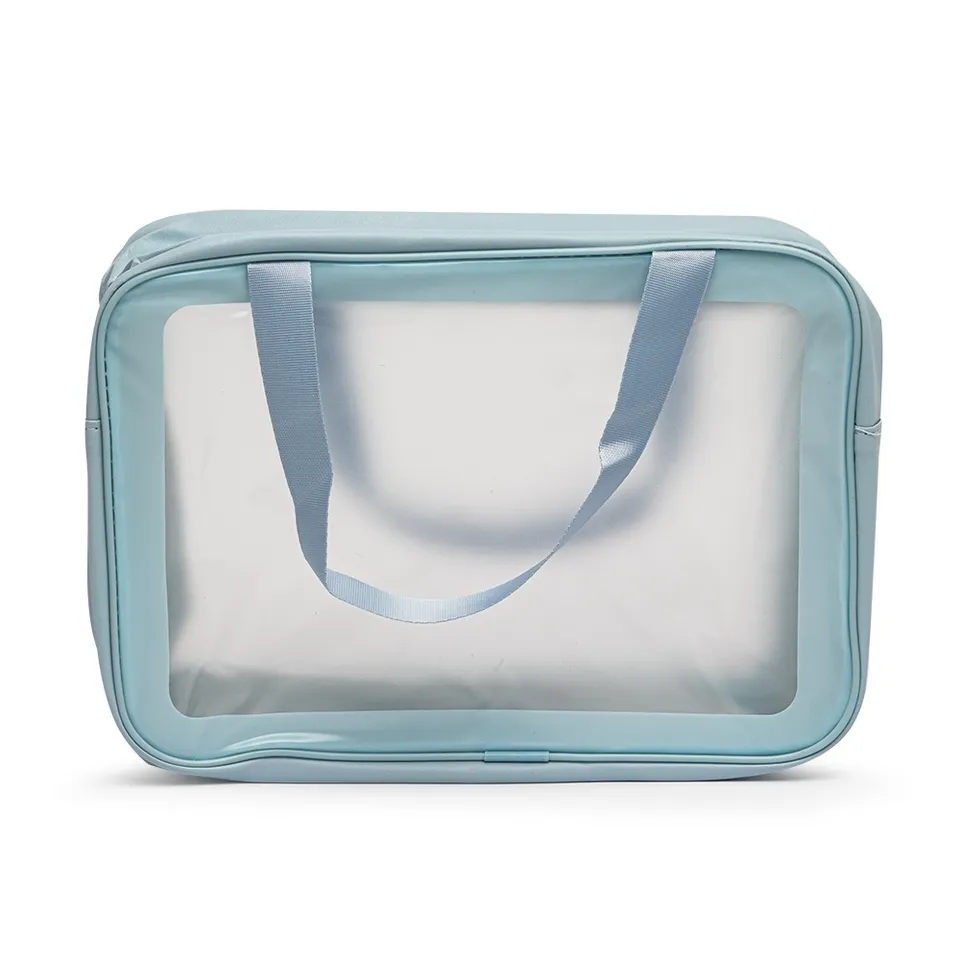 Necessaire de PVC impermeável personalizada na cor azul