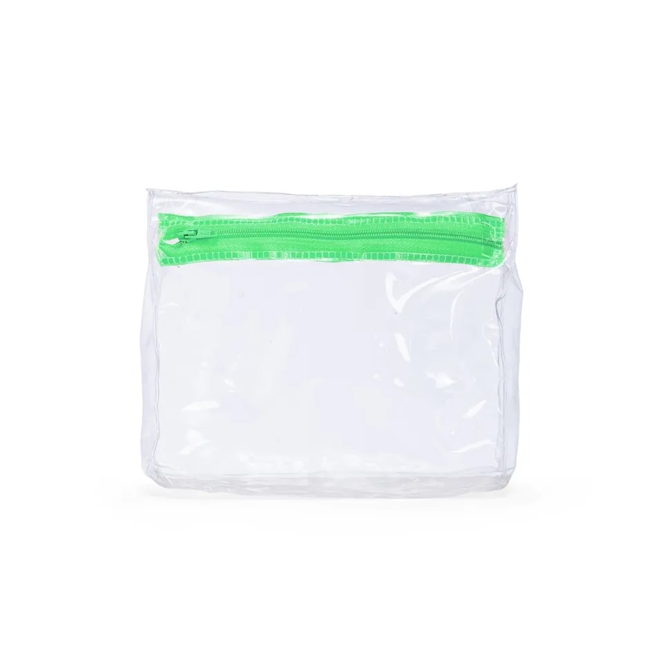 Necessaire de PVC personalizada com visor transparente 15 × 18 cm na cor transparente