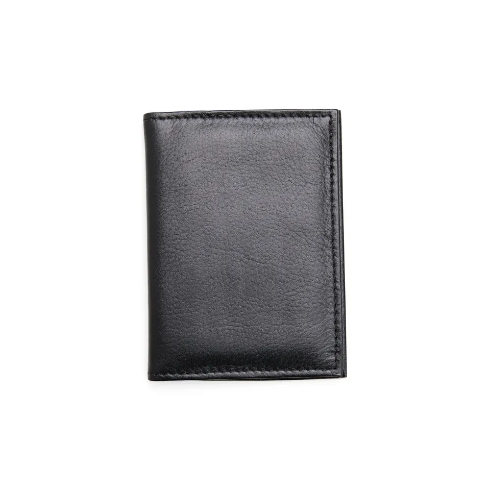 Porta cartão em couro legítimo na cor preto