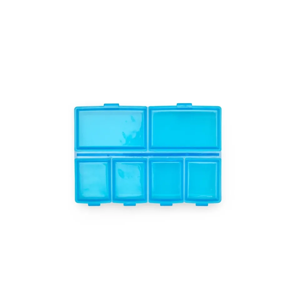 Porta comprimidos plástico na cor azul