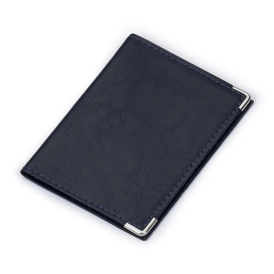 Porta documento em couro sintético na cor azul