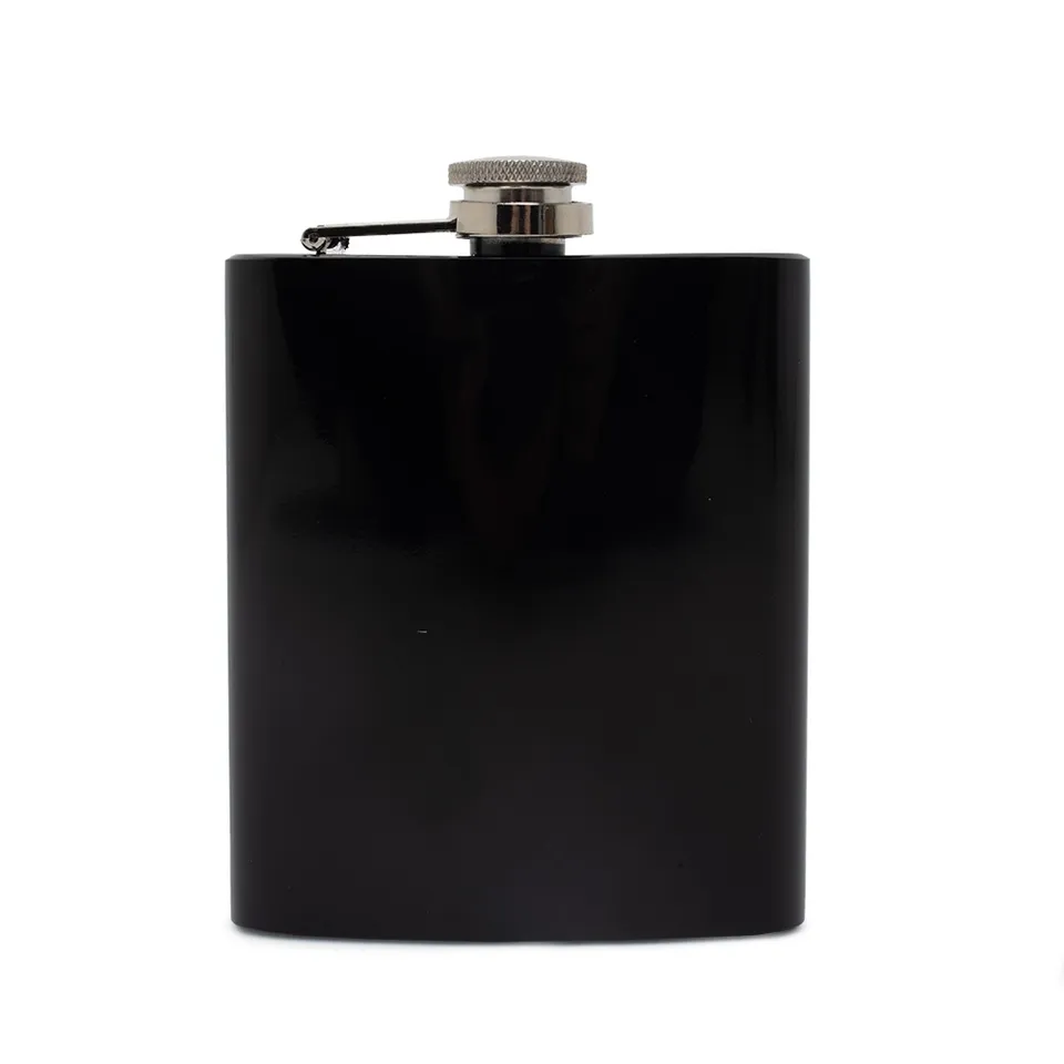 Porta whisky 7OZ na cor preto