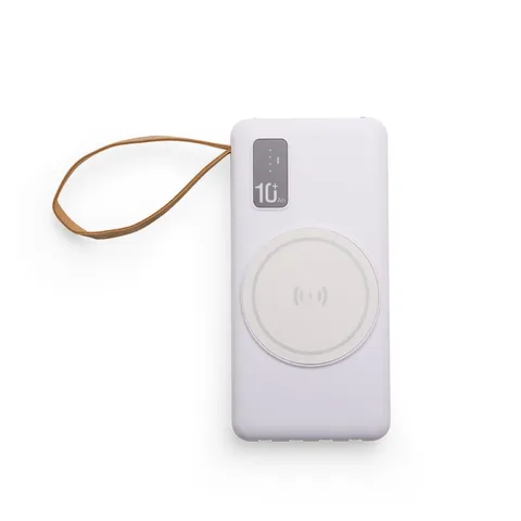 Power bank personalizado 10.000 mAh com por indução e lanterna