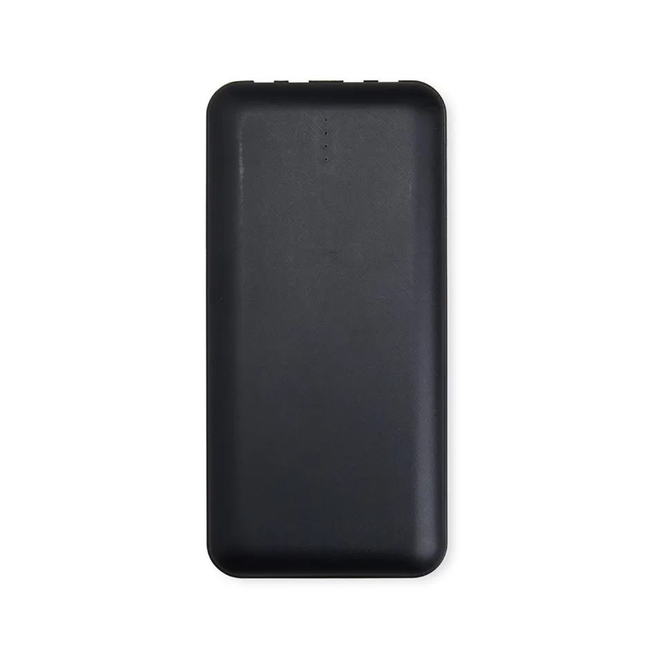 Power bank multissaídas personalizado 10.000 mAh com lanterna na cor preto