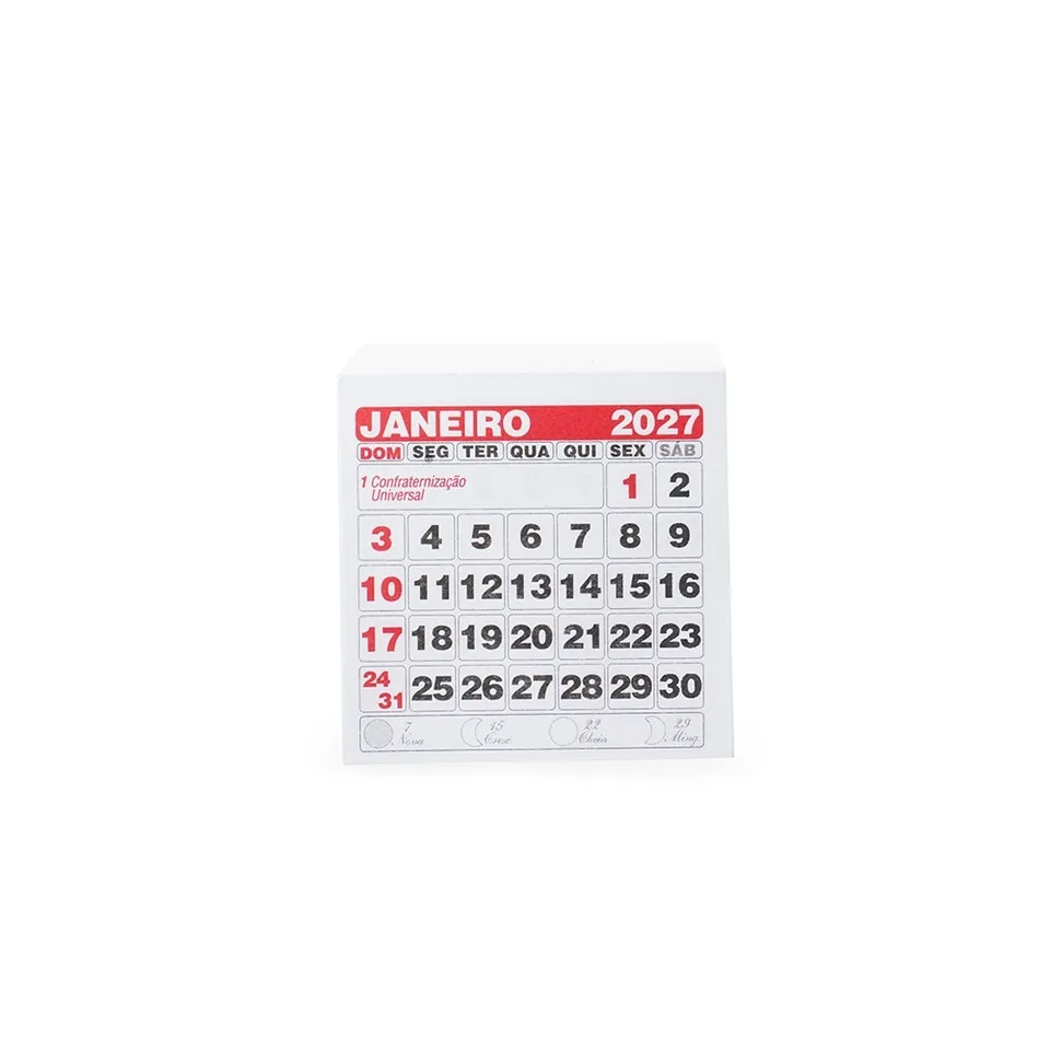 Refil calendário de imã na cor preto